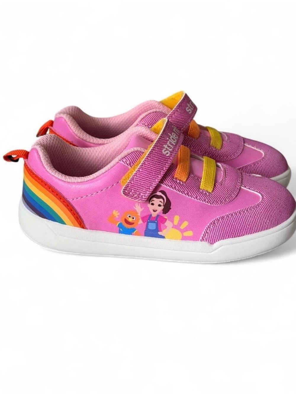 Ms Rachel Kids Pink Rainbow Character Sneakers with Hook-and-Loop Straps